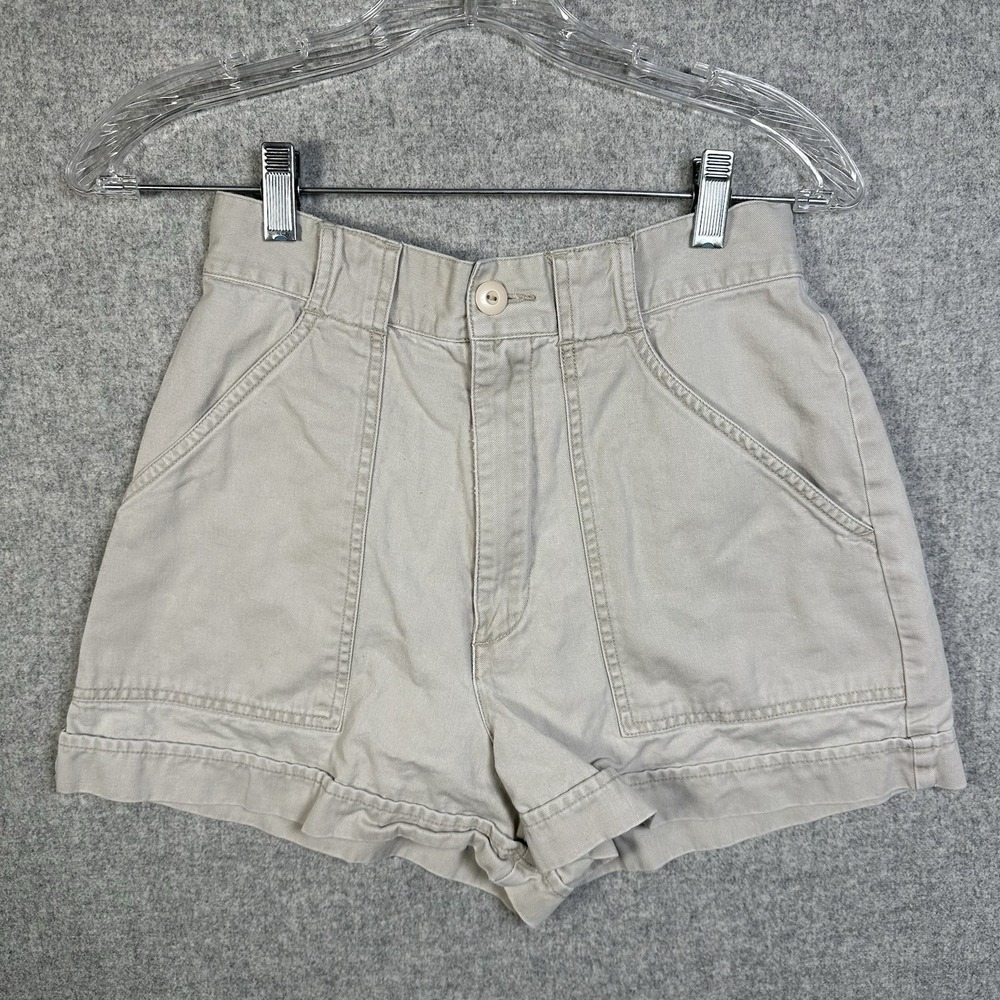 Vintage Abercrombie & Fitch Size 4 Cotton Womens Shorts High Waist Beige Mini